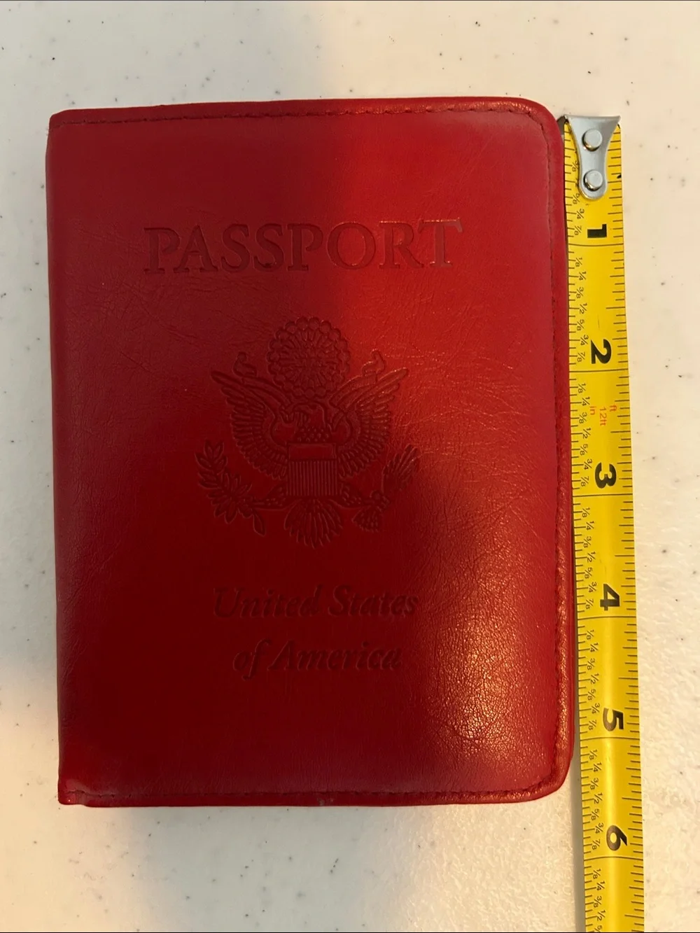 Red Leather Passport Holder Cover